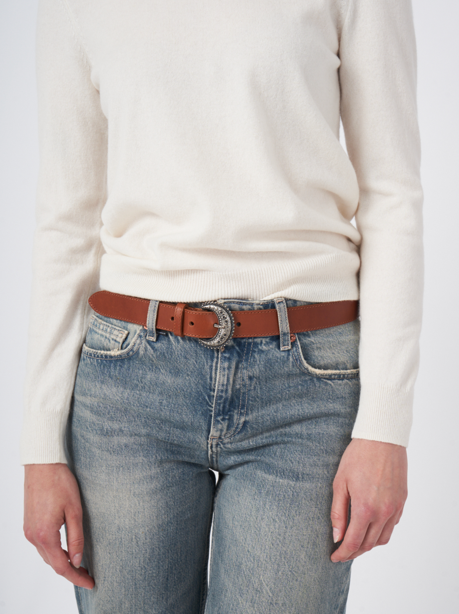 REPEAT CASHMERE PULLOVER - CREAM