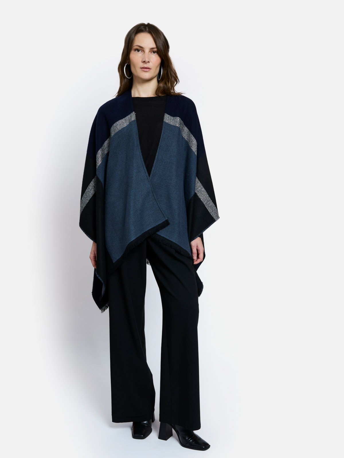 MAISON LUREX CAPE - MARINE BLUE & BLACK