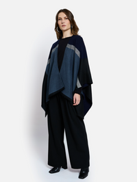 MAISON LUREX CAPE - MARINE BLUE & BLACK