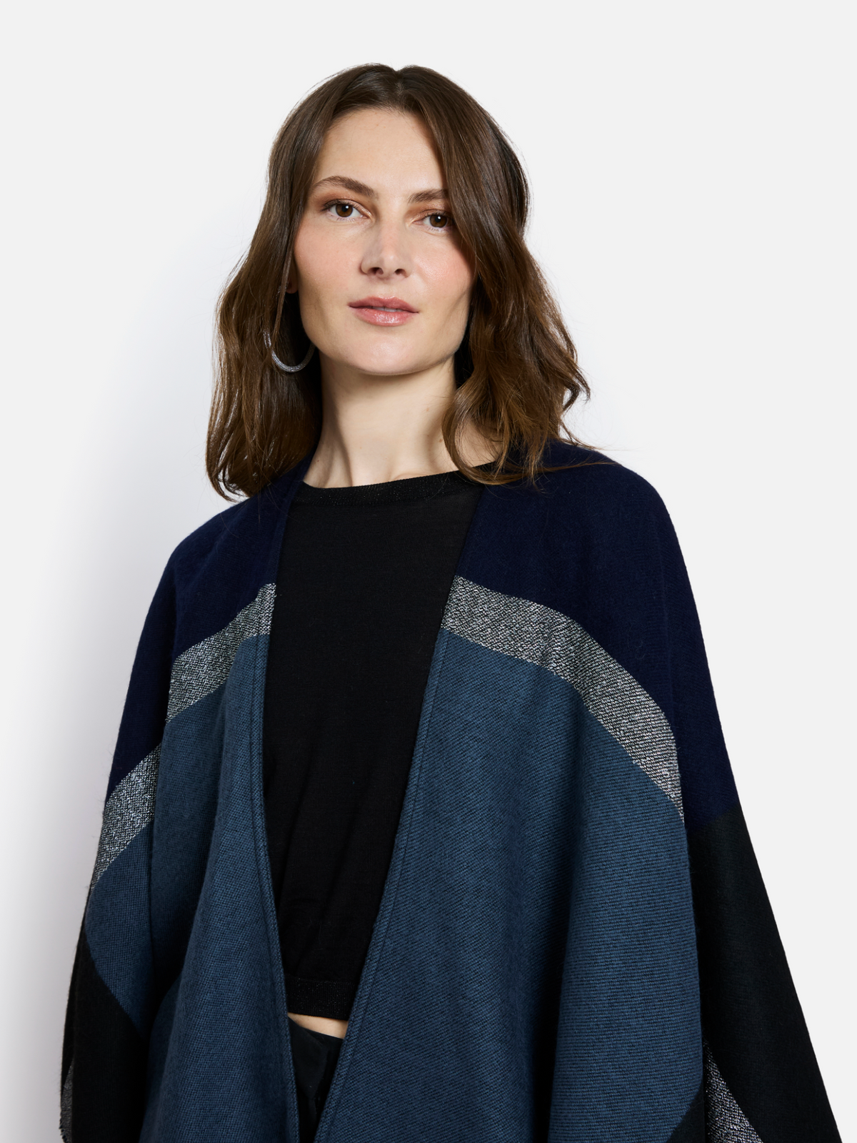 MAISON LUREX CAPE - MARINE BLUE & BLACK