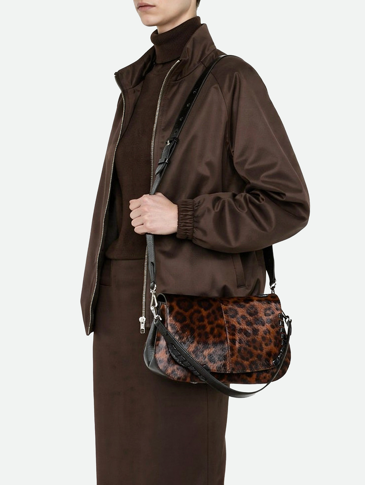GIANNI CHIARINI HELENA PONY HANDBAG - CARAMEL LEOPARD