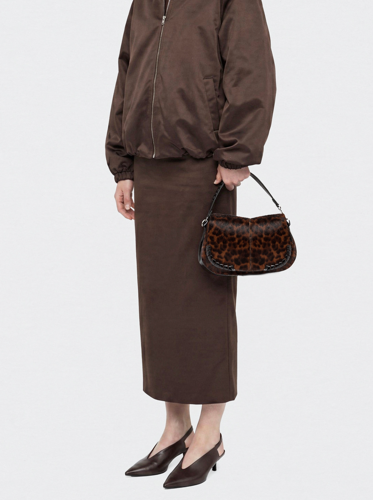 GIANNI CHIARINI HELENA PONY HANDBAG - CARAMEL LEOPARD