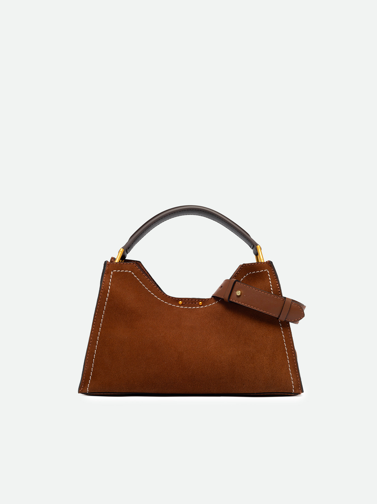 GIANNI CHIARINI AURORA SUEDE HANDBAG - COGNAC