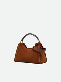GIANNI CHIARINI AURORA SUEDE HANDBAG - COGNAC