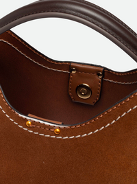 GIANNI CHIARINI AURORA SUEDE HANDBAG - COGNAC