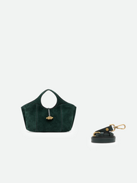 GIANNI CHIARINI INFINITY SUEDE HANDBAG - VELVET GREEN
