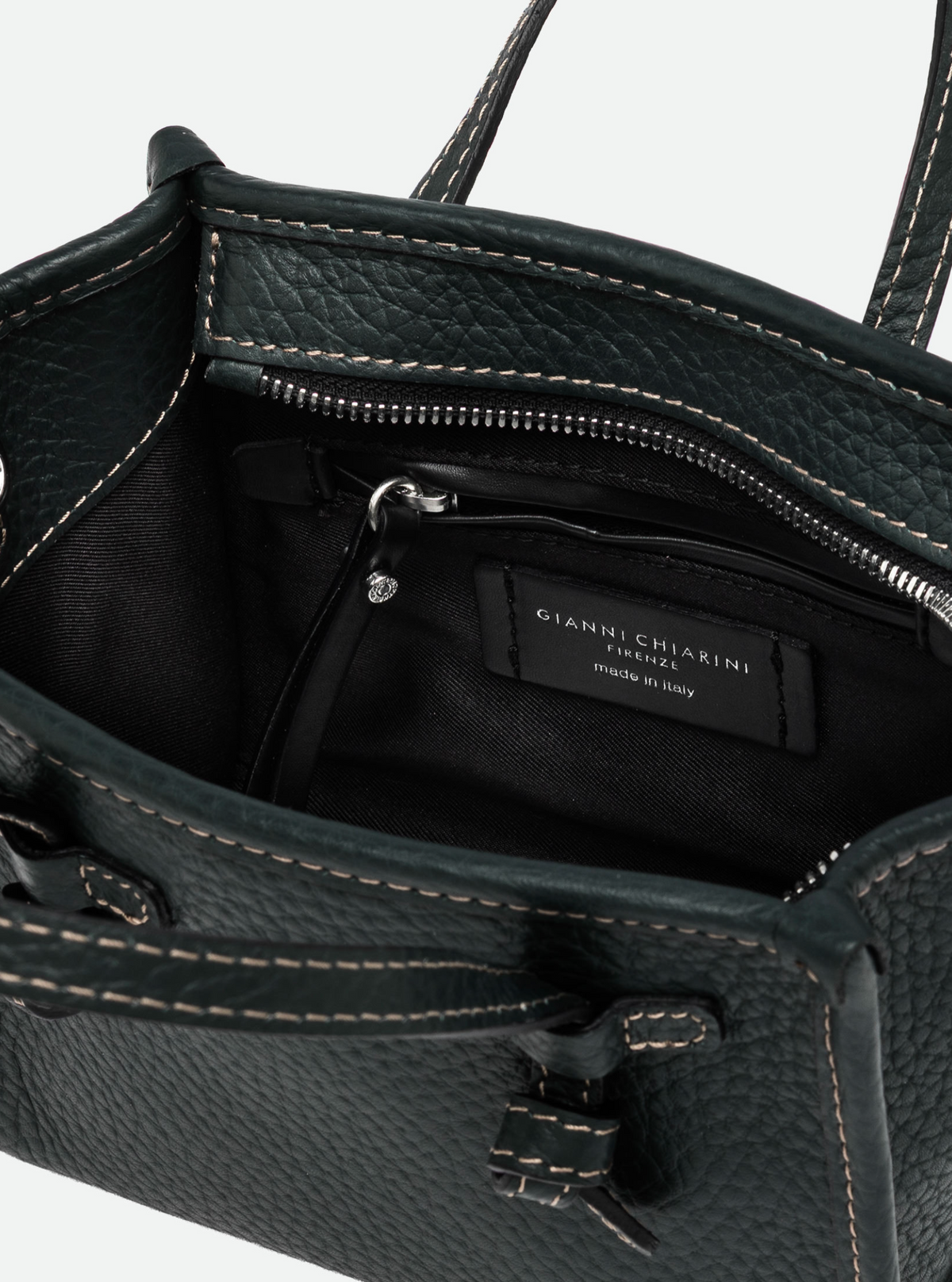 GIANNI CHIARINI LEATHER HANDBAG - VELVET GREEN