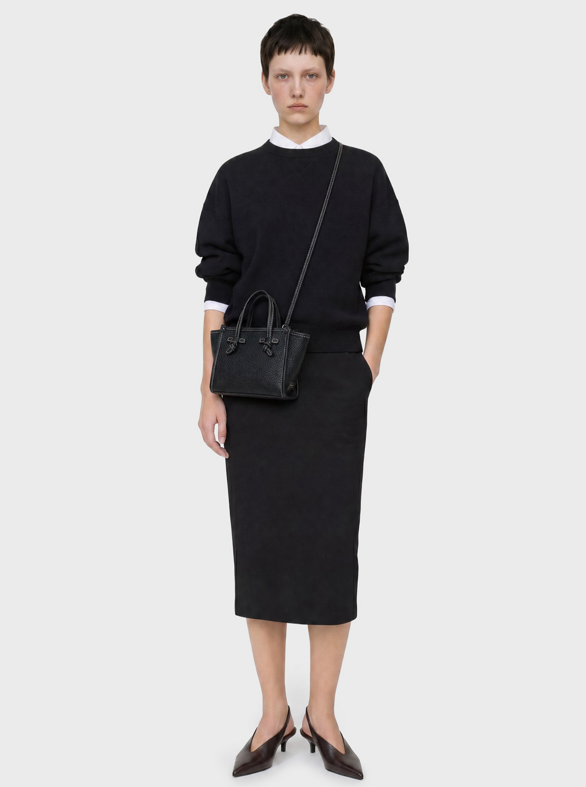 GIANNI CHIARINI LEATHER HANDBAG - VELVET GREEN