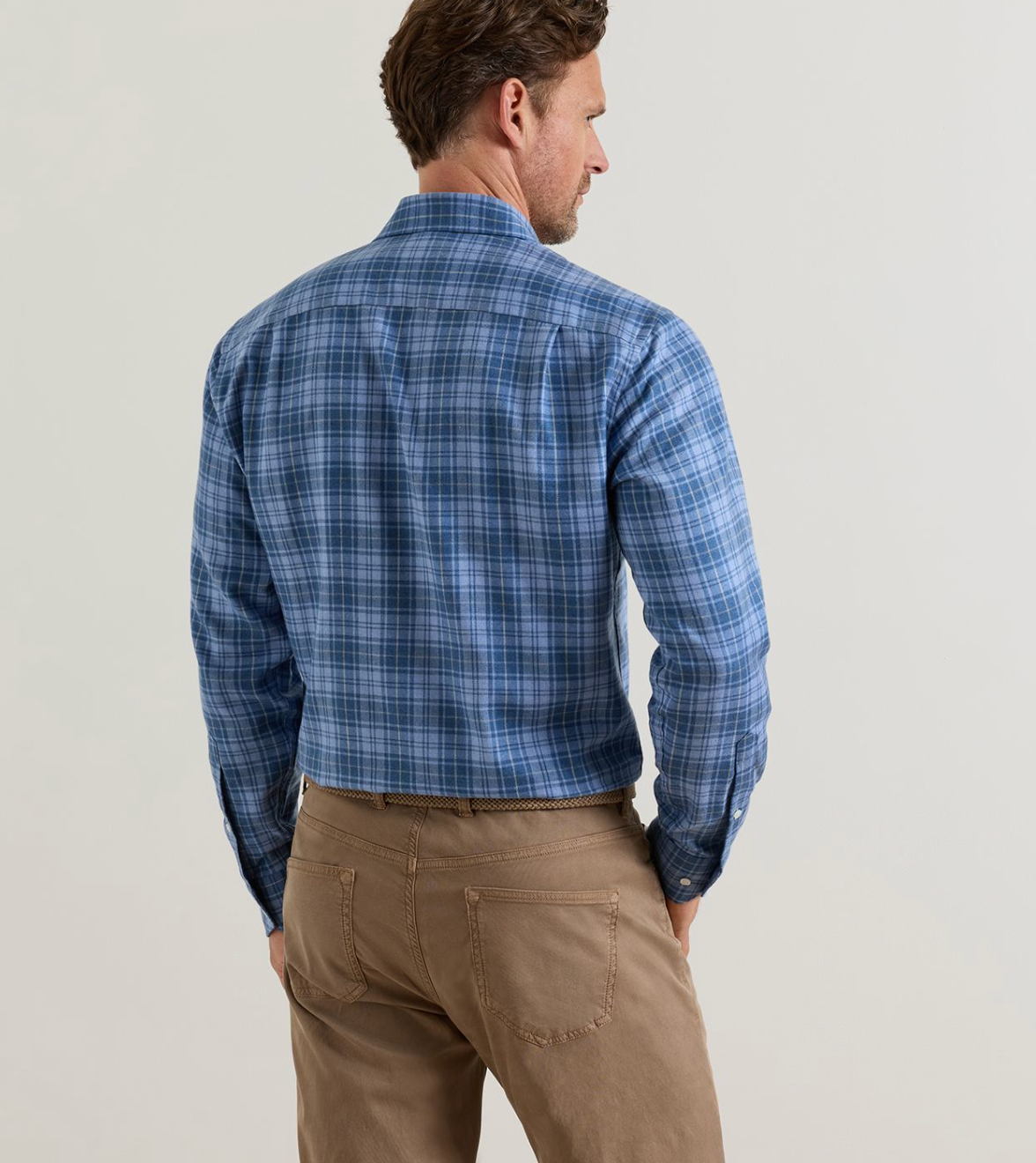 PETER MILLAR GRESSAN ITALIAN FLANNEL SPORT SHIRT - WINDY BLUE