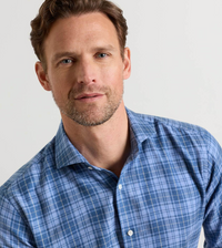PETER MILLAR GRESSAN ITALIAN FLANNEL SPORT SHIRT - WINDY BLUE