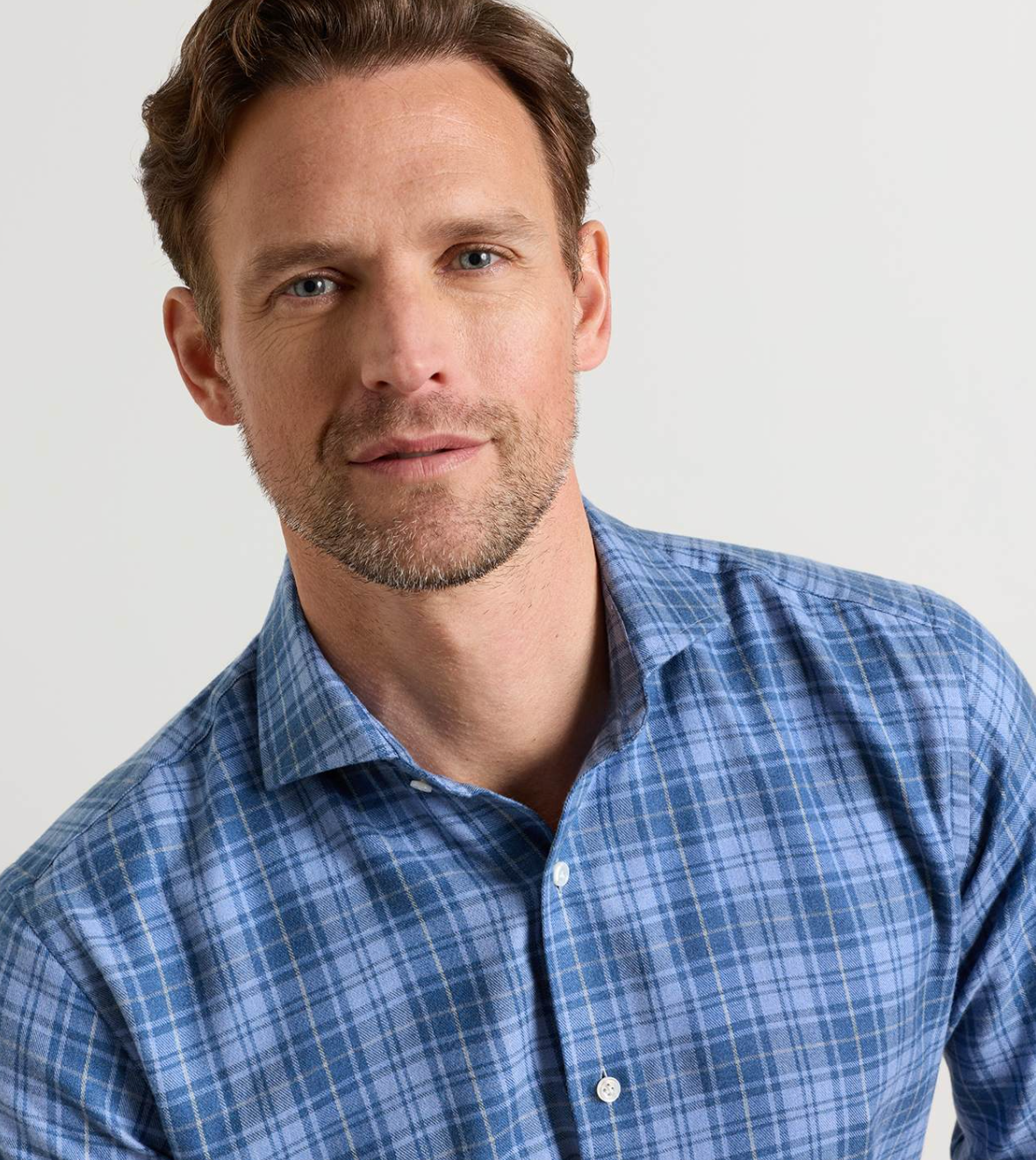 PETER MILLAR GRESSAN ITALIAN FLANNEL SPORT SHIRT - WINDY BLUE