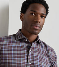 PETER MILLAR CUNEO ITALIAN FLANNEL SPORT SHIRT - ARGENTO