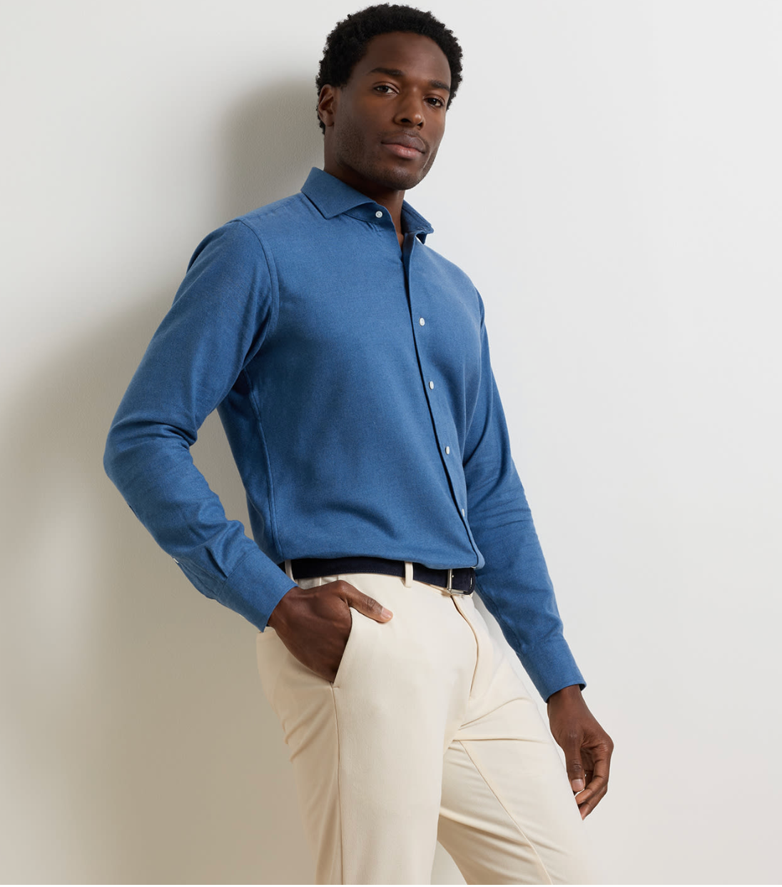 PETER MILLAR BRIXEN ITALIAN FLANNEL SPORT SHIRT - CADET