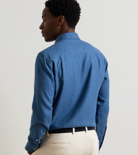 PETER MILLAR BRIXEN ITALIAN FLANNEL SPORT SHIRT - CADET