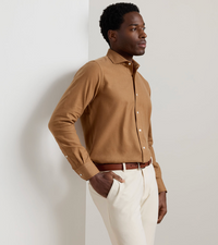 PETER MILLAR BRIXEN ITALIAN FLANNEL SPORT SHIRT - LIGHT MOCHA