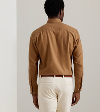 PETER MILLAR BRIXEN ITALIAN FLANNEL SPORT SHIRT - LIGHT MOCHA