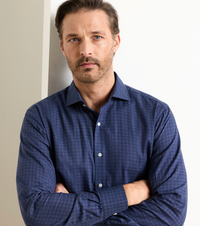 PETER MILLAR FELIX COTTON SPORT SHIRT - NAVY