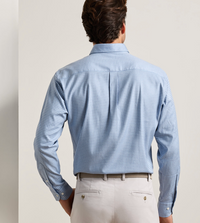 PETER MILLAR LIAM CROWN SOFT TWILL SPORT SHIRT - BLUE FREESIA