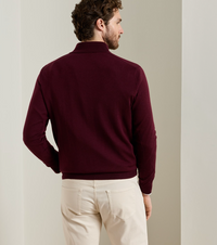 PETER MILLAR AUTUMN CREST QUARTER ZIP SWEATER - BORDEAUX