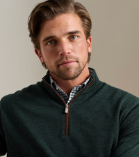 PETER MILLAR AUTUMN CREST QUARTER ZIP SWEATER - PINE BROOK
