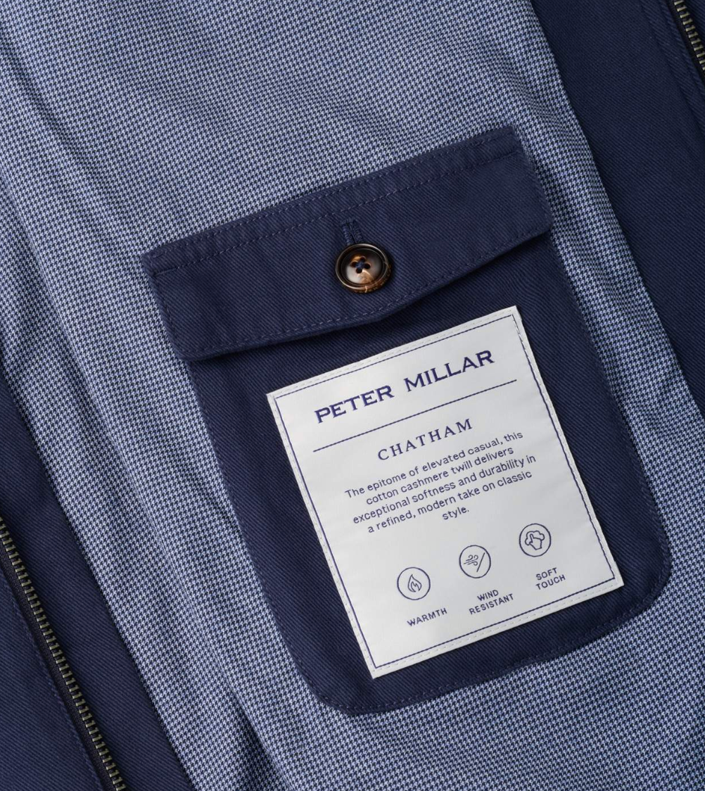 PETER MILLAR CHATHAM COTTON CASHMERE COAT - PROVIDENCE NAVY