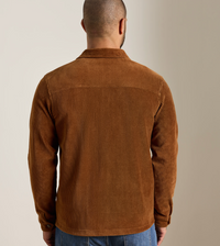 PETER MILLAR CORDUROY KNIT CHORE COAT - DARK AMBER