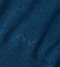 PETER MILLAR CROWN ANNIVERSARY CASHMERE QUARTER ZIP SWEATER - OCEAN BLUE