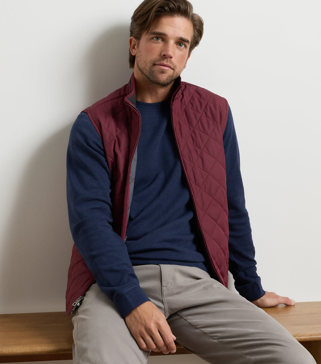 PETER MILLAR ESSEX VEST - BORDEAUX