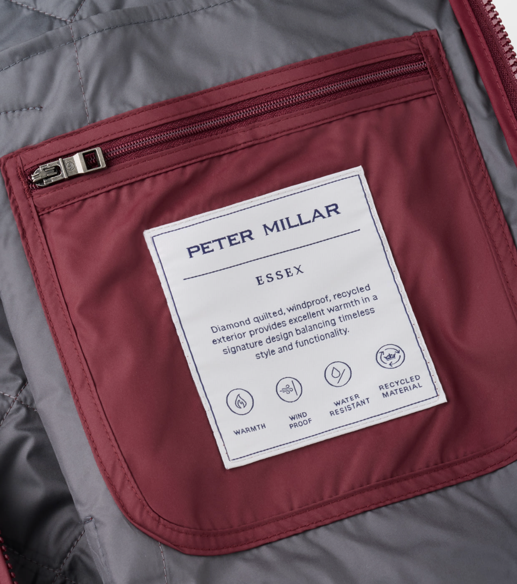 PETER MILLAR ESSEX VEST - BORDEAUX