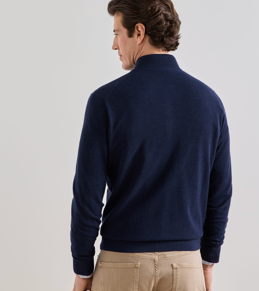 PETER MILLAR EXCURSIONIST FLEX FULL ZIP SWEATER - NAVY