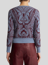 ETRO WOOL KNIT TOP - LIGHT BLUE AND BORDEAUX