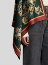 ETRO EMBROIDERED FLORAL CAPE - GREEN