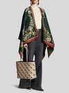 ETRO EMBROIDERED FLORAL CAPE - GREEN