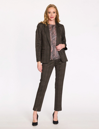 ESTELLE AND FINN SLIM LEG PULL ON PANT - PLAID PRINT