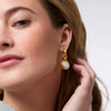 JULIE VOS SOLARA HOOP & CHARM EARRING - IRIDESCENT PALMETTO GREEN