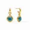 JULIE VOS SOLARA HOOP & CHARM EARRING - IRIDESCENT MONTANA BLUE