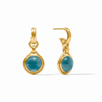 JULIE VOS SOLARA HOOP & CHARM EARRING - IRIDESCENT MONTANA BLUE