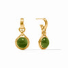 JULIE VOS SOLARA HOOP & CHARM EARRING - IRIDESCENT PALMETTO GREEN