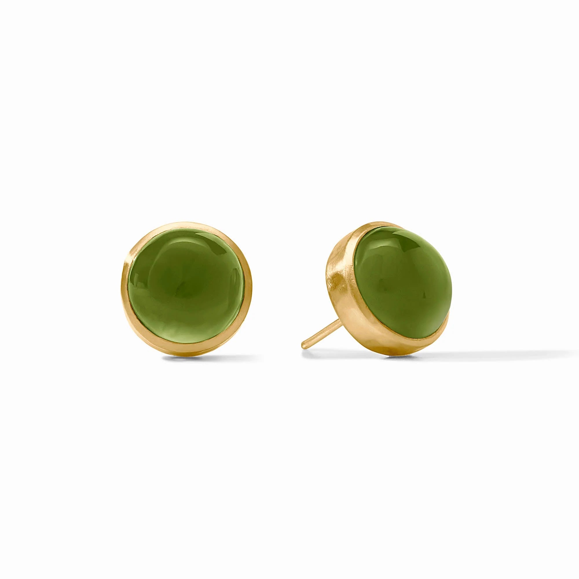 JULIE VOS SOLARA STONE STUD - IRIDESCENT PALMETTO GREEN