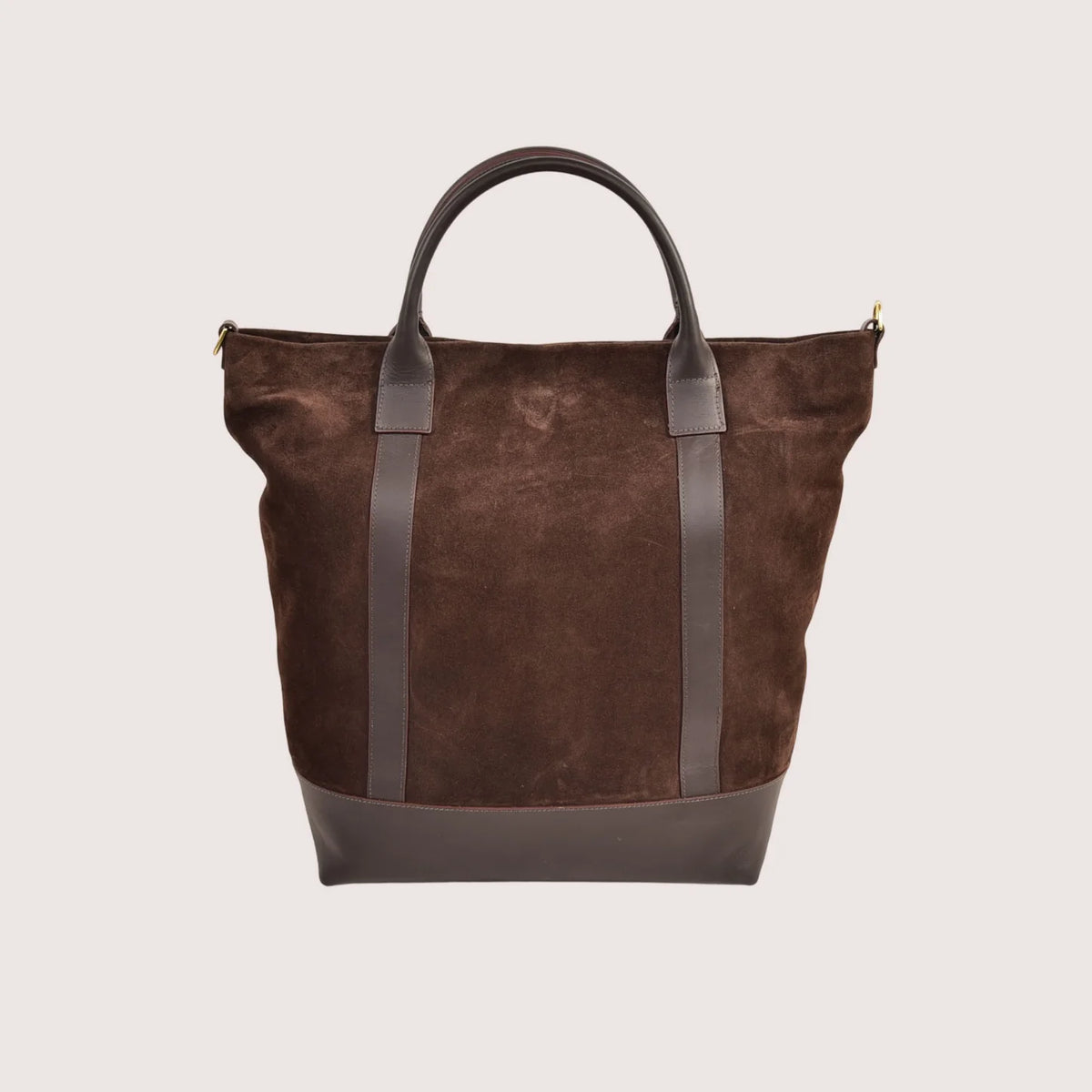 ASTON LEATHER - HAYDEN TOTE BAG - BROWN SUEDE
