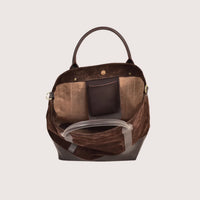 ASTON LEATHER - HAYDEN TOTE BAG - BROWN SUEDE