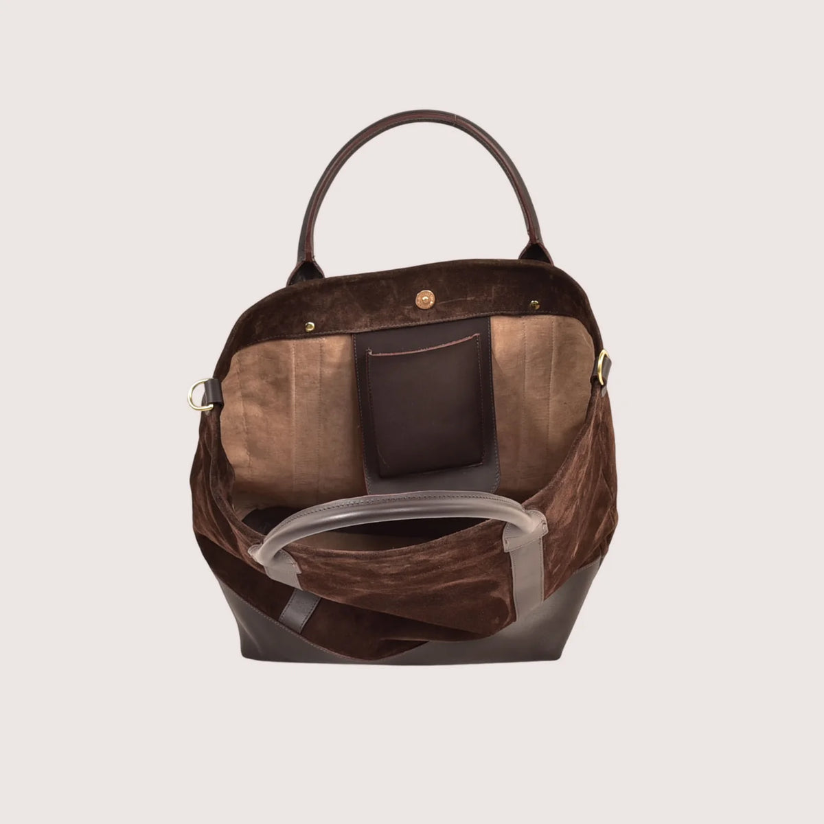 ASTON LEATHER - HAYDEN TOTE BAG - BROWN SUEDE