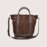 ASTON LEATHER - HAYDEN TOTE BAG - BROWN SUEDE