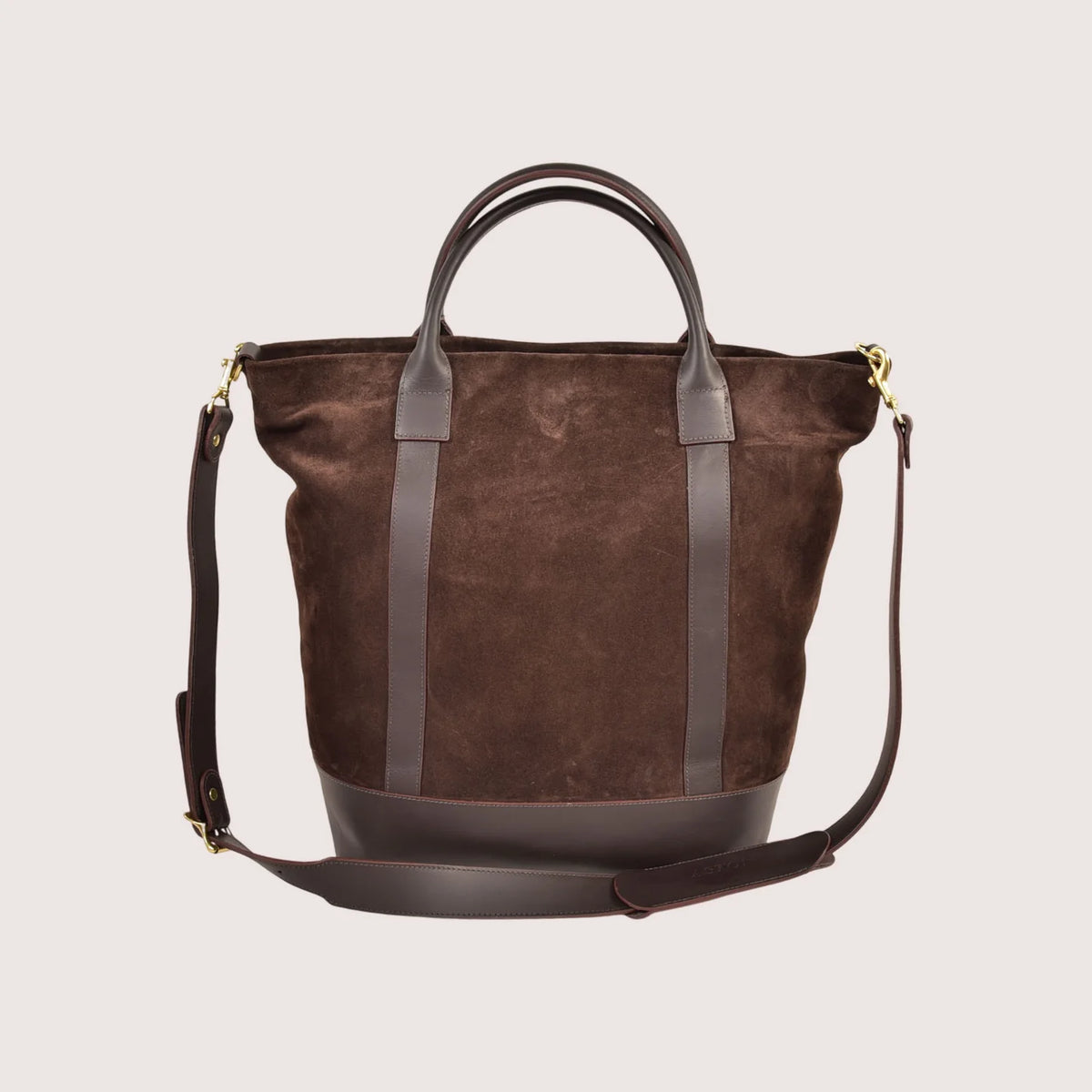 ASTON LEATHER - HAYDEN TOTE BAG - BROWN SUEDE