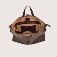 ASTON LEATHER -  OLSEN CARRY-ON BAG - BROWN LEATHER