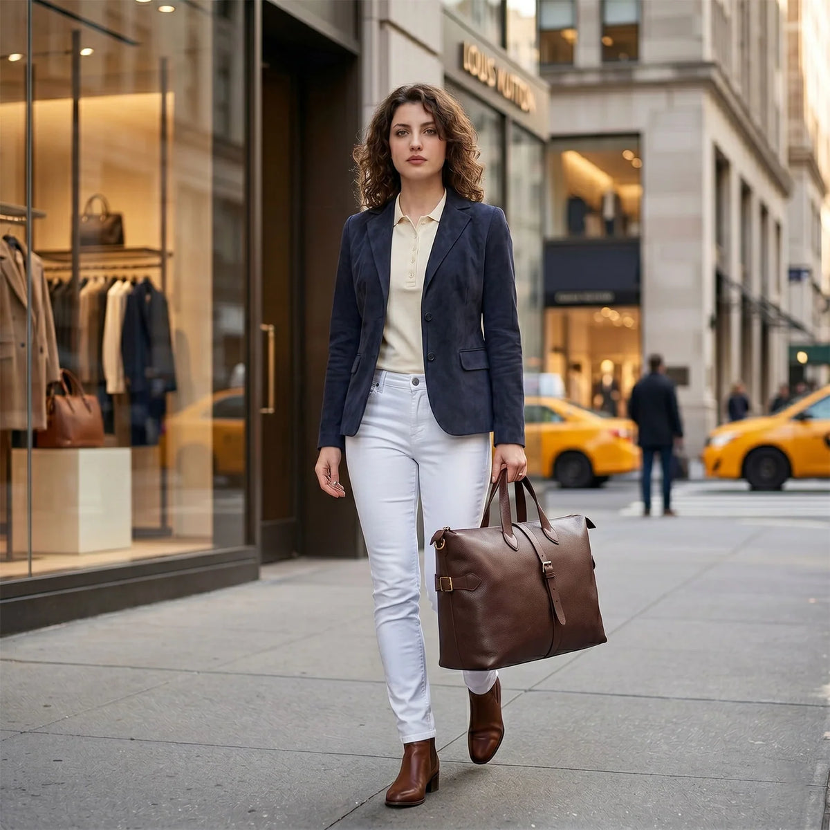 ASTON LEATHER -  OLSEN CARRY-ON BAG - BROWN LEATHER