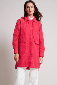 ADROIT TORI NYLON JACKET WITH REMOVABLE HOOD - RASPBERRY