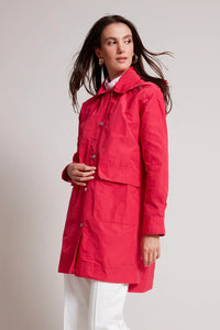 ADROIT TORI NYLON JACKET WITH REMOVABLE HOOD - RASPBERRY