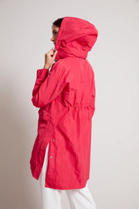 ADROIT TORI NYLON JACKET WITH REMOVABLE HOOD - RASPBERRY