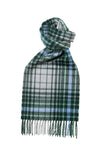 JOSHUA ELLIS CASHMERE SCARF - GREEN/GREY SHADOW PLAID